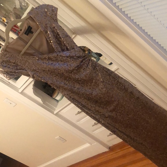 Gown - Badgley Mischka for Cache Gold Sequins Dress - Picture 4 of 5